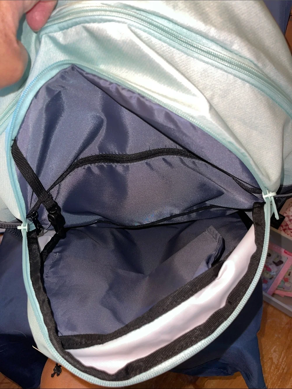 adidas Excelerator Twill Semi Flash Aqua Backpack with Gray Base - Picture 5 of 9